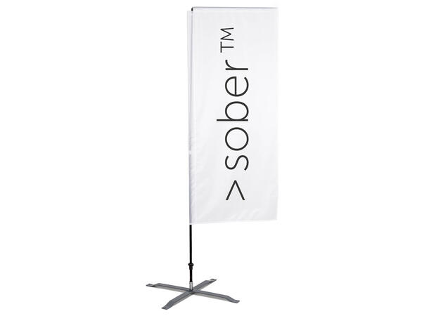Beachflagg "Rektangel Large" 430 cm inkludert trykk, mast og bæreveske 